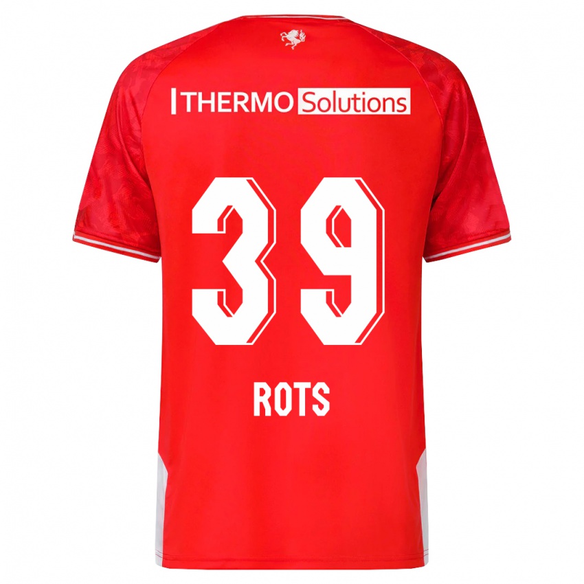 Mænd Mats Rots #39 Rød Hjemmebane Spillertrøjer 2023/24 Trøje T-Shirt