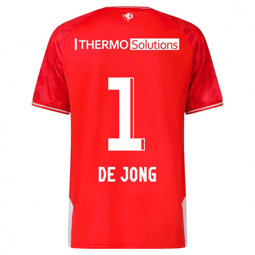 Mænd Danielle De Jong #1 Rød Hjemmebane Spillertrøjer 2023/24 Trøje T-Shirt
