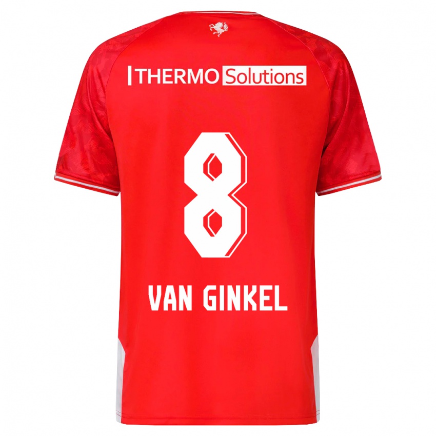 Mænd Danique Van Ginkel #8 Rød Hjemmebane Spillertrøjer 2023/24 Trøje T-Shirt