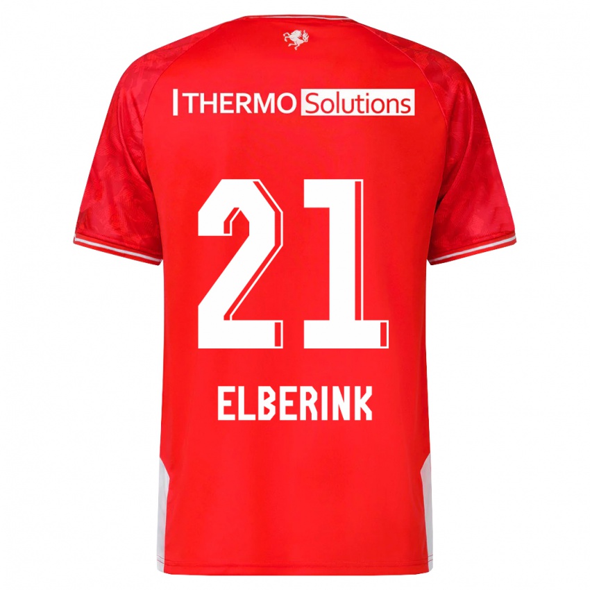 Mænd Eva Oude Elberink #21 Rød Hjemmebane Spillertrøjer 2023/24 Trøje T-Shirt