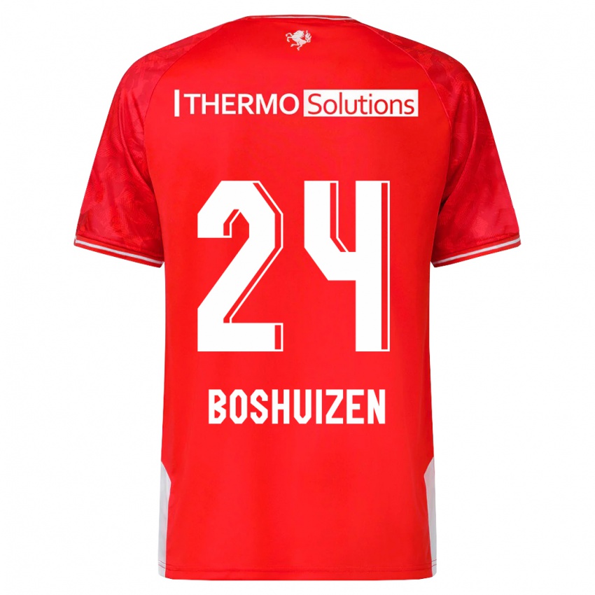 Mænd Annouk Boshuizen #24 Rød Hjemmebane Spillertrøjer 2023/24 Trøje T-Shirt
