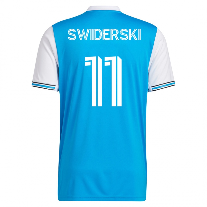 Mænd Karol Swiderski #11 Blå Hjemmebane Spillertrøjer 2023/24 Trøje T-Shirt