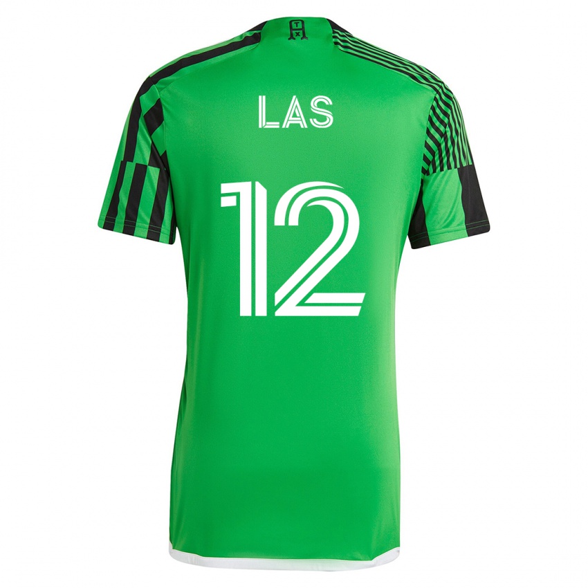 Mænd Damian Las #12 Grøn Sort Hjemmebane Spillertrøjer 2023/24 Trøje T-Shirt