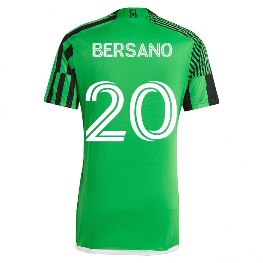 Mænd Matt Bersano #20 Grøn Sort Hjemmebane Spillertrøjer 2023/24 Trøje T-Shirt