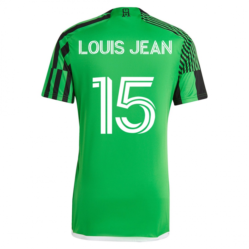 Mænd Steeve Louis-Jean #15 Grøn Sort Hjemmebane Spillertrøjer 2023/24 Trøje T-Shirt
