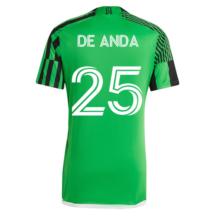 Mænd Anthony De Anda #25 Grøn Sort Hjemmebane Spillertrøjer 2023/24 Trøje T-Shirt