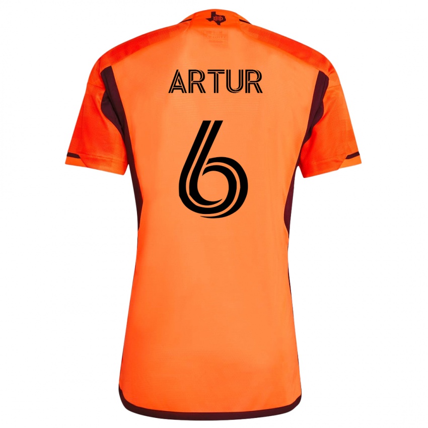 Mænd Artur #6 Appelsin Hjemmebane Spillertrøjer 2023/24 Trøje T-Shirt