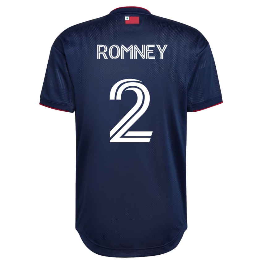 Mænd Dave Romney #2 Flåde Hjemmebane Spillertrøjer 2023/24 Trøje T-Shirt
