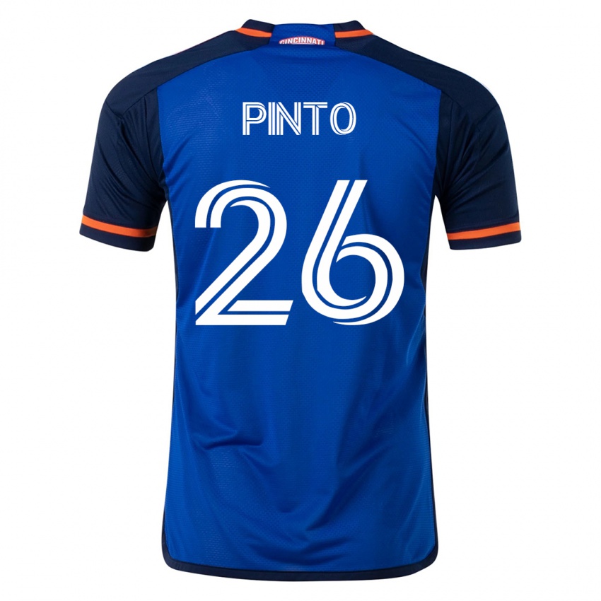Mænd Malik Pinto #26 Blå Hjemmebane Spillertrøjer 2023/24 Trøje T-Shirt