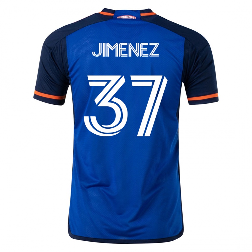 Mænd Stiven Jimenez #37 Blå Hjemmebane Spillertrøjer 2023/24 Trøje T-Shirt