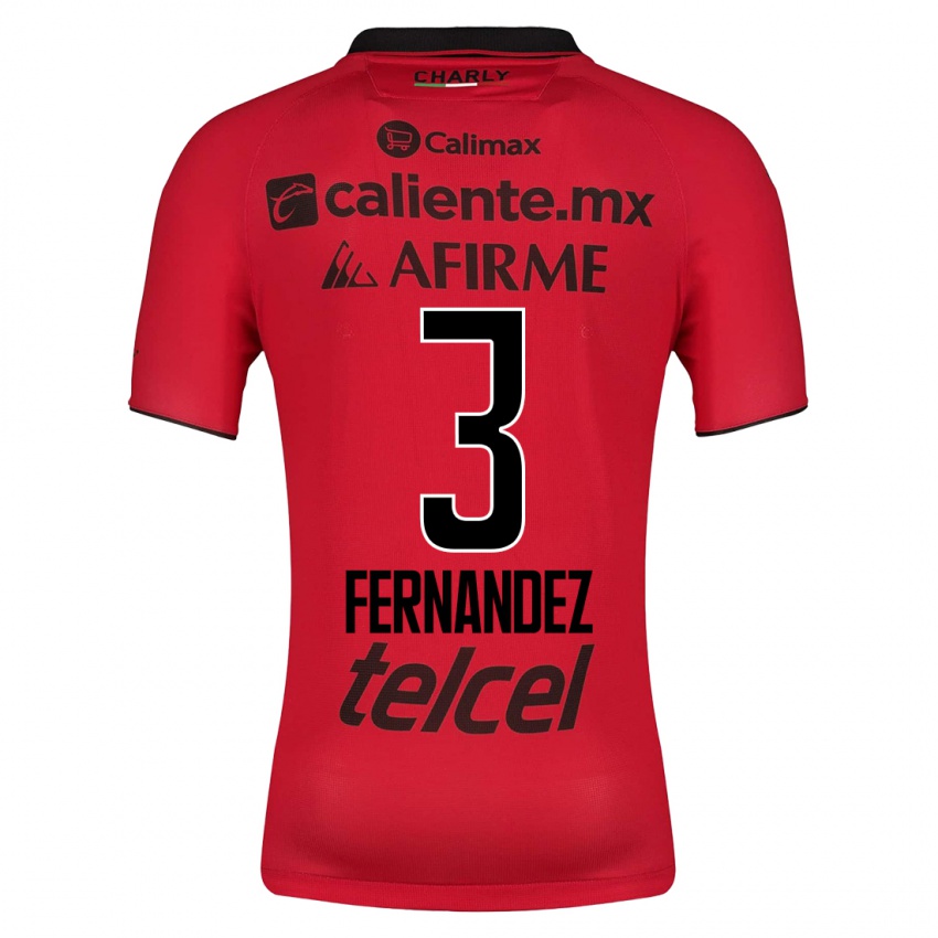 Mænd Rafael Fernández #3 Rød Hjemmebane Spillertrøjer 2023/24 Trøje T-Shirt