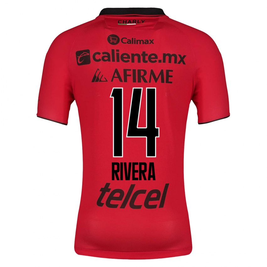 Mænd Christian Rivera #14 Rød Hjemmebane Spillertrøjer 2023/24 Trøje T-Shirt