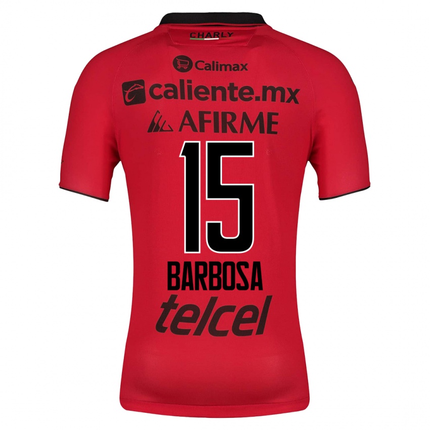 Mænd Diego Barbosa #15 Rød Hjemmebane Spillertrøjer 2023/24 Trøje T-Shirt