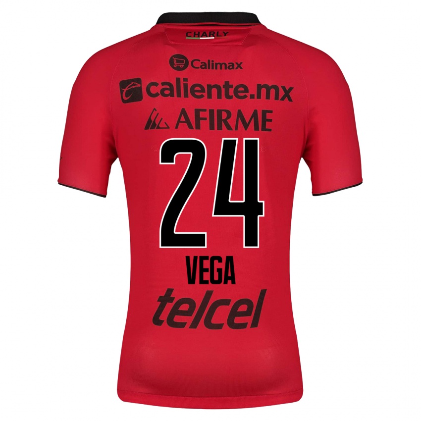 Mænd Jesús Vega #24 Rød Hjemmebane Spillertrøjer 2023/24 Trøje T-Shirt