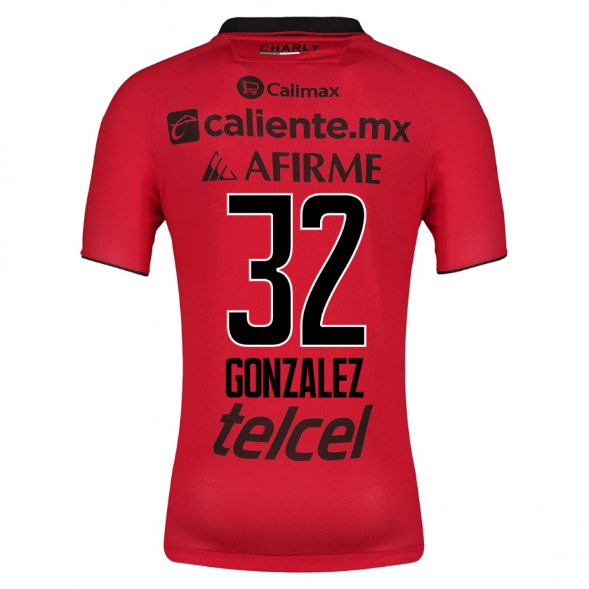 Mænd Carlos Gonzalez #32 Rød Hjemmebane Spillertrøjer 2023/24 Trøje T-Shirt
