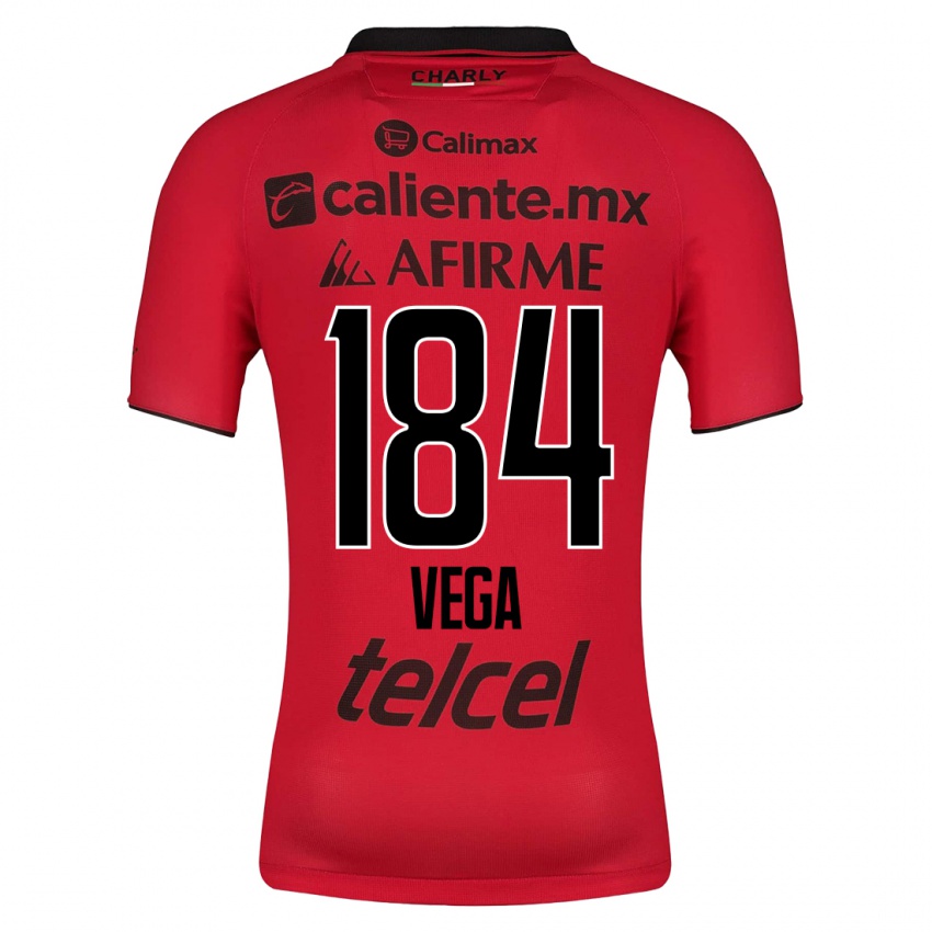 Mænd Daniel Vega #184 Rød Hjemmebane Spillertrøjer 2023/24 Trøje T-Shirt