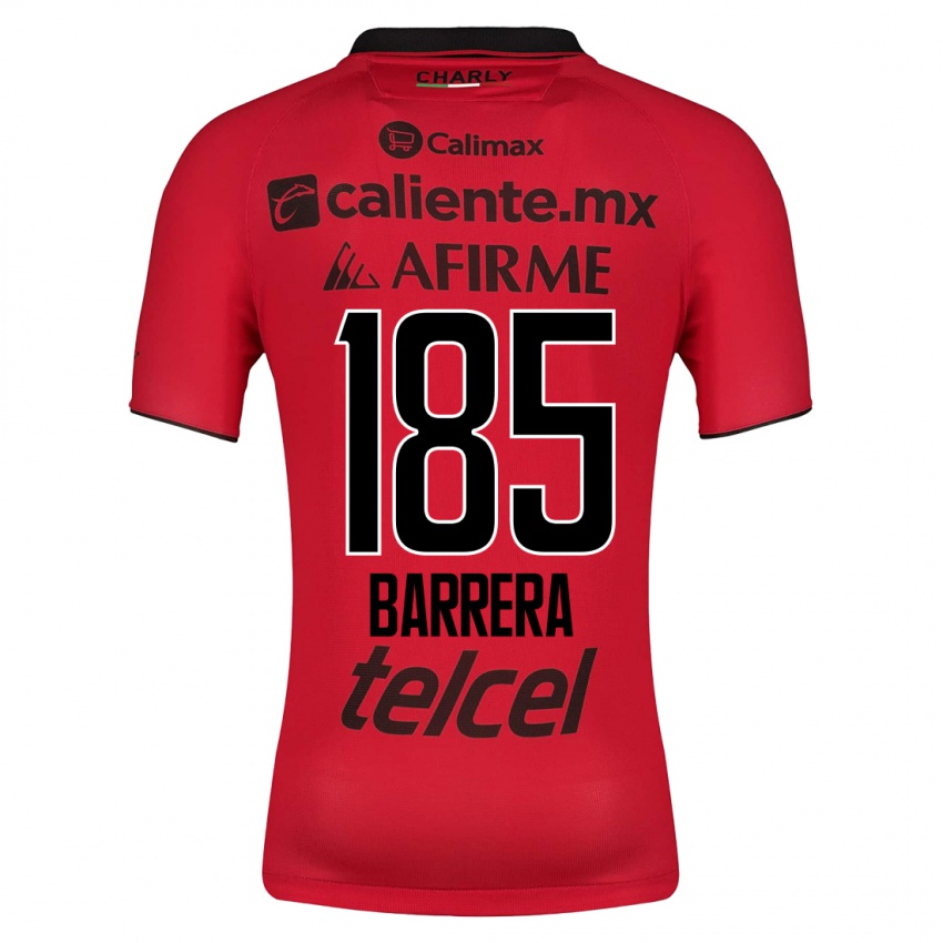 Mænd Geonathan Barrera #185 Rød Hjemmebane Spillertrøjer 2023/24 Trøje T-Shirt