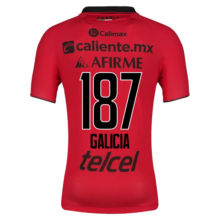 Mænd Carlos Galicia #187 Rød Hjemmebane Spillertrøjer 2023/24 Trøje T-Shirt