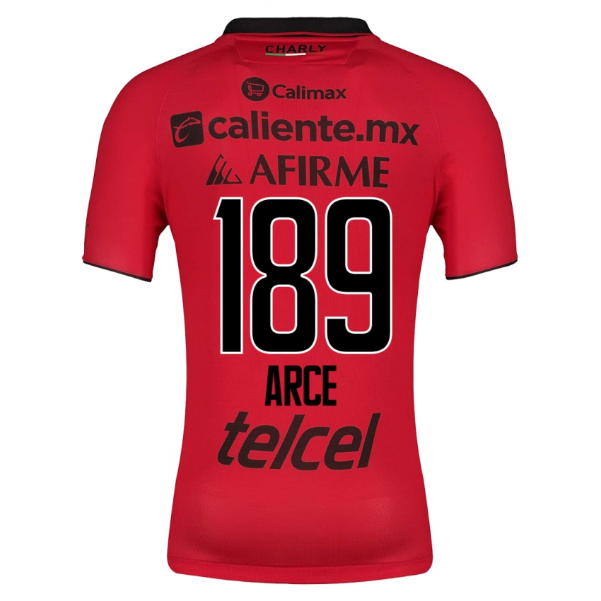 Mænd Diego Arce #189 Rød Hjemmebane Spillertrøjer 2023/24 Trøje T-Shirt