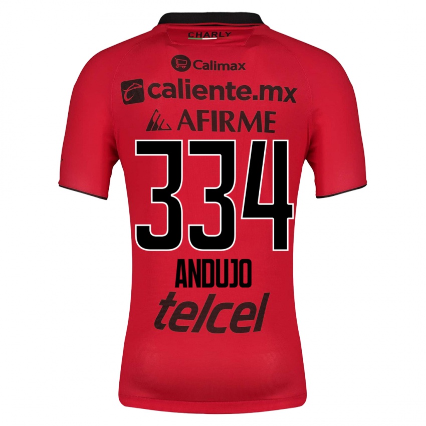 Mænd Favio Andujo #334 Rød Hjemmebane Spillertrøjer 2023/24 Trøje T-Shirt