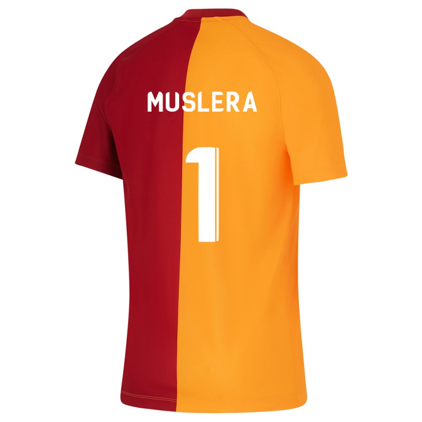 Mænd Fernando Muslera #1 Appelsin Hjemmebane Spillertrøjer 2023/24 Trøje T-Shirt