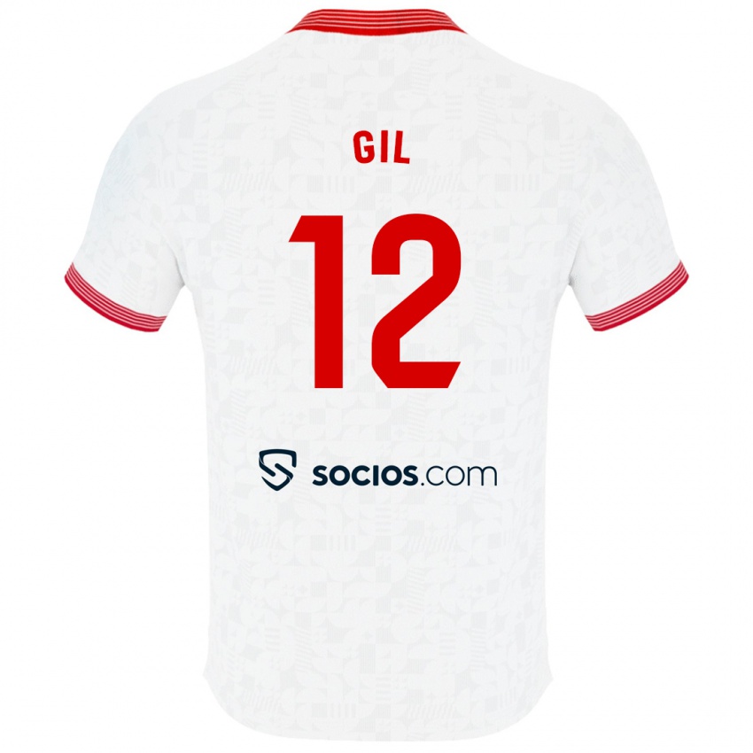 Mænd Dani Gil #12 Hvid Hjemmebane Spillertrøjer 2023/24 Trøje T-Shirt