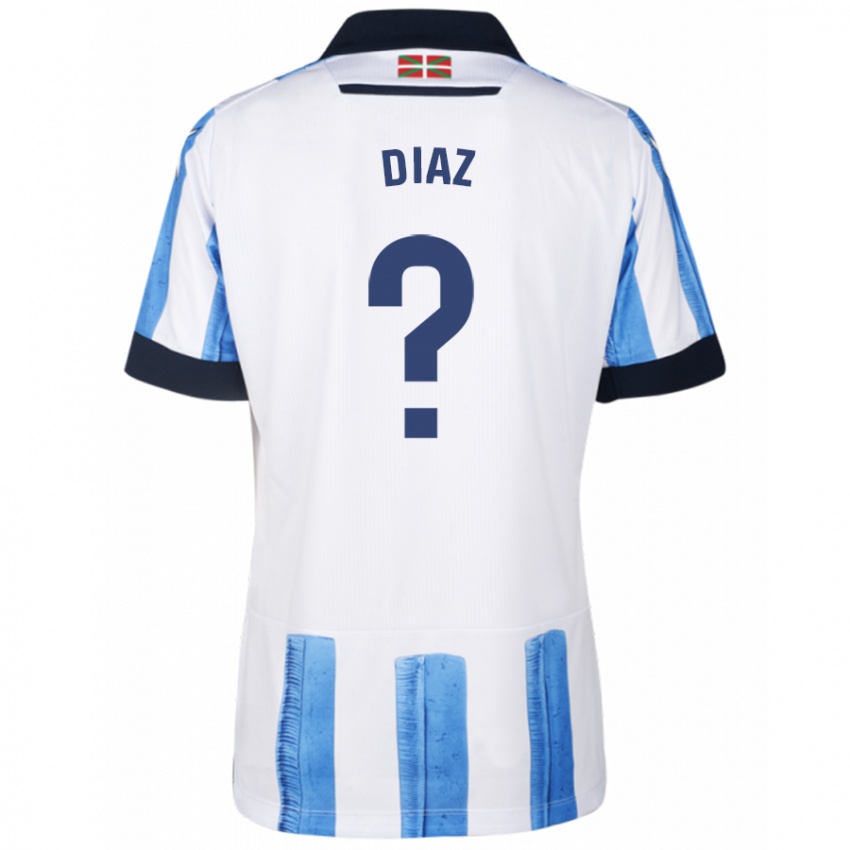 Mænd Dani Díaz #0 Blå Hvid Hjemmebane Spillertrøjer 2023/24 Trøje T-Shirt