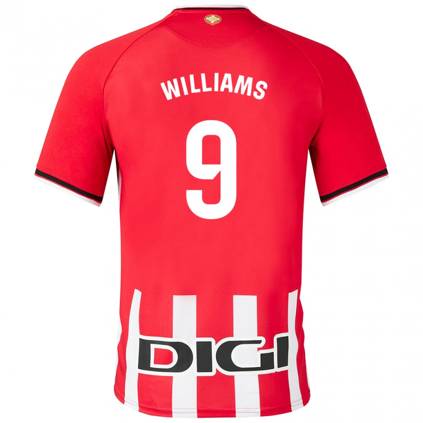 Mænd Inaki Williams #9 Rød Hjemmebane Spillertrøjer 2023/24 Trøje T-Shirt