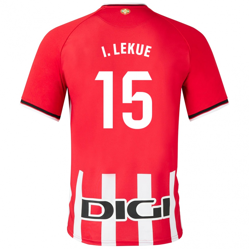 Mænd Inigo Lekue #15 Rød Hjemmebane Spillertrøjer 2023/24 Trøje T-Shirt