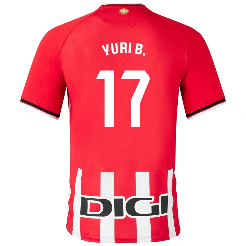 Mænd Yuri Berchiche #17 Rød Hjemmebane Spillertrøjer 2023/24 Trøje T-Shirt