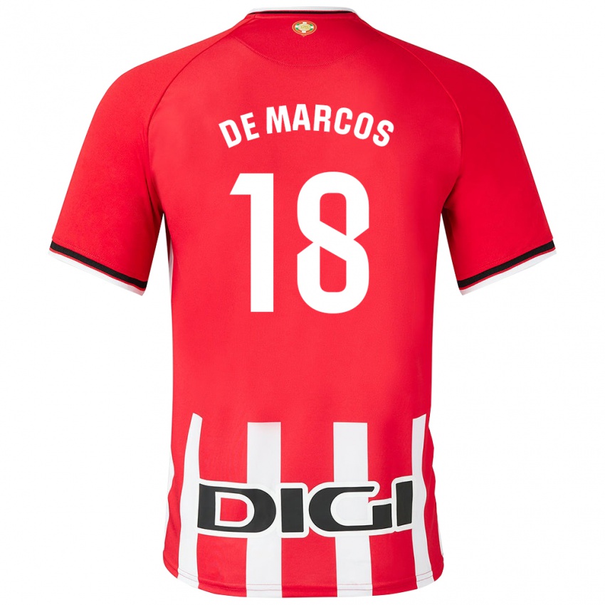 Mænd Oscar De Marcos #18 Rød Hjemmebane Spillertrøjer 2023/24 Trøje T-Shirt