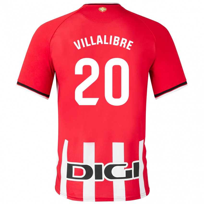 Mænd Asier Villalibre #20 Rød Hjemmebane Spillertrøjer 2023/24 Trøje T-Shirt