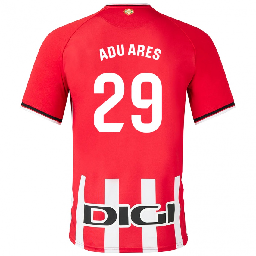 Mænd Adu Ares #29 Rød Hjemmebane Spillertrøjer 2023/24 Trøje T-Shirt