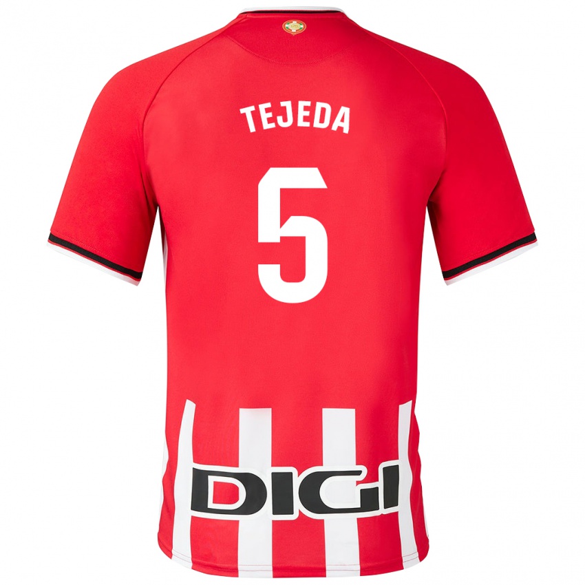 Mænd Diego Tejeda #5 Rød Hjemmebane Spillertrøjer 2023/24 Trøje T-Shirt