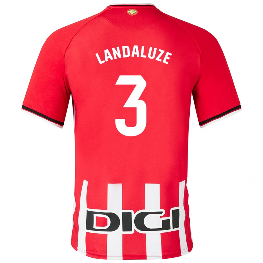 Mænd Naia Landaluze Marquínez #3 Rød Hjemmebane Spillertrøjer 2023/24 Trøje T-Shirt