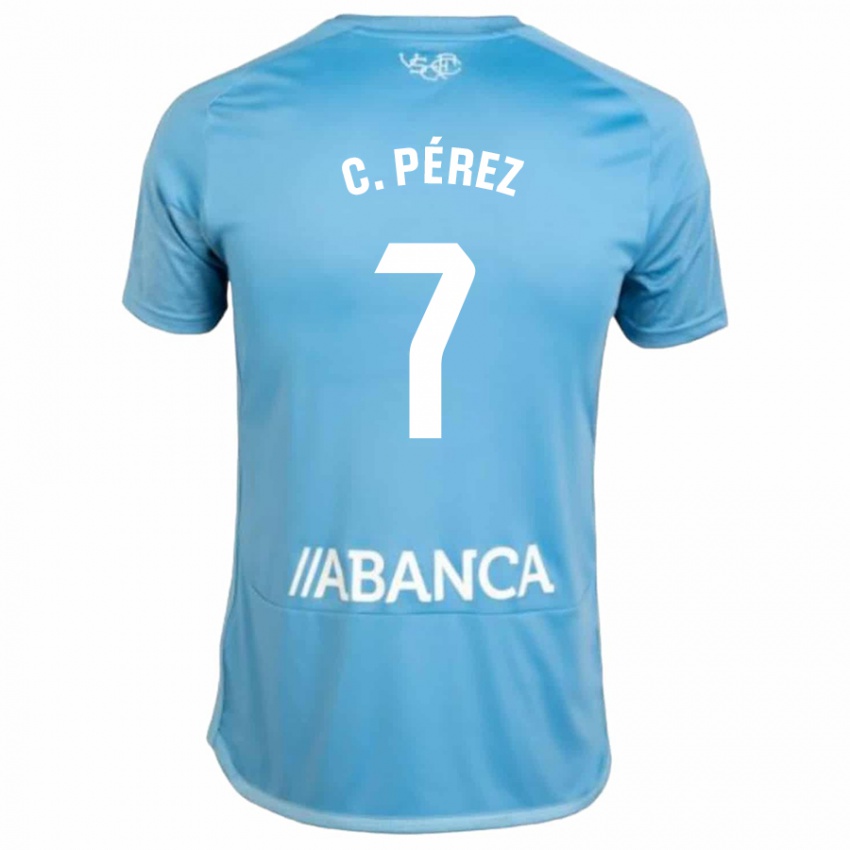 Mænd Carles Perez #7 Blå Hjemmebane Spillertrøjer 2023/24 Trøje T-Shirt