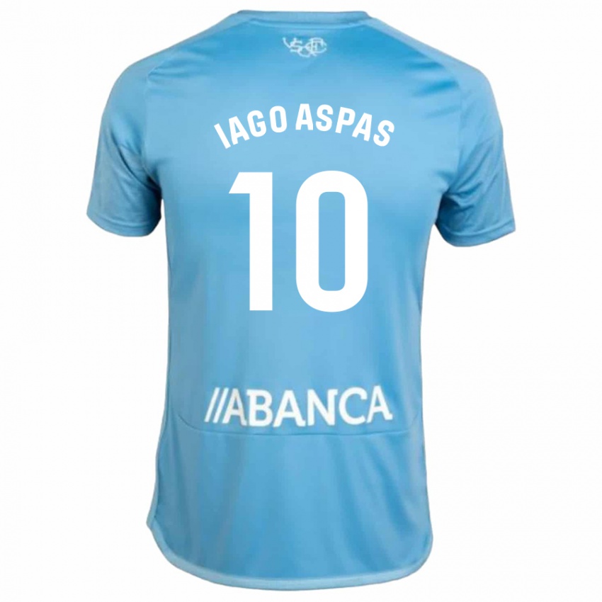 Mænd Iago Aspas #10 Blå Hjemmebane Spillertrøjer 2023/24 Trøje T-Shirt