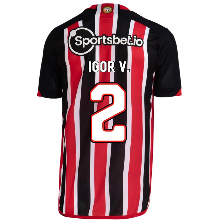 Mænd Igor Vinicius #2 Blå Rød Udebane Spillertrøjer 2023/24 Trøje T-Shirt