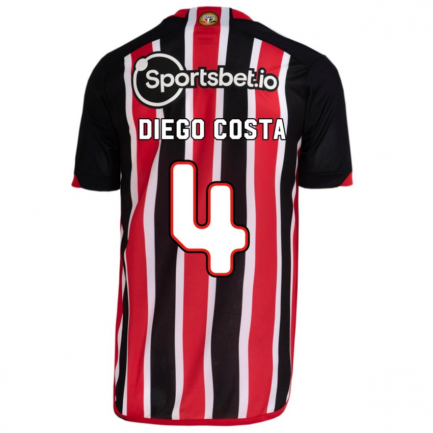 Mænd Diego Costa #4 Blå Rød Udebane Spillertrøjer 2023/24 Trøje T-Shirt