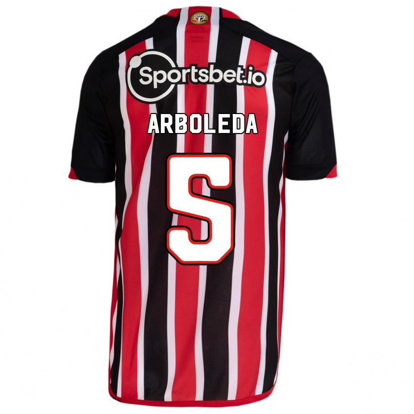Mænd Robert Arboleda #5 Blå Rød Udebane Spillertrøjer 2023/24 Trøje T-Shirt