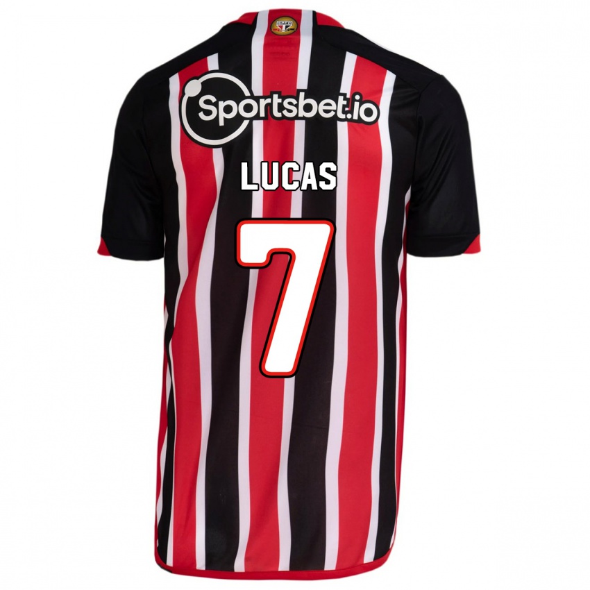 Mænd Lucas Moura #7 Blå Rød Udebane Spillertrøjer 2023/24 Trøje T-Shirt