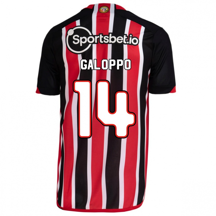 Mænd Giuliano Galoppo #14 Blå Rød Udebane Spillertrøjer 2023/24 Trøje T-Shirt