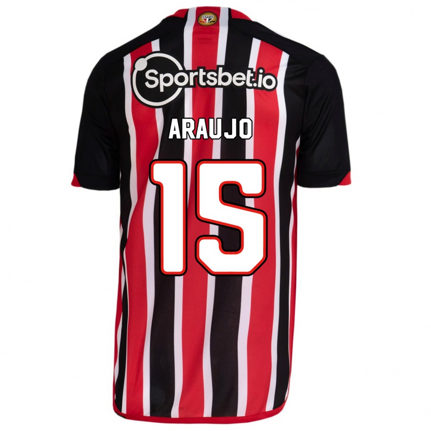 Mænd Michel Araújo #15 Blå Rød Udebane Spillertrøjer 2023/24 Trøje T-Shirt