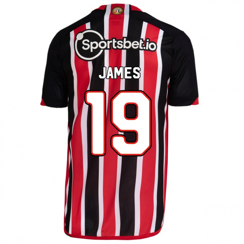 Mænd James Rodriguez #19 Blå Rød Udebane Spillertrøjer 2023/24 Trøje T-Shirt