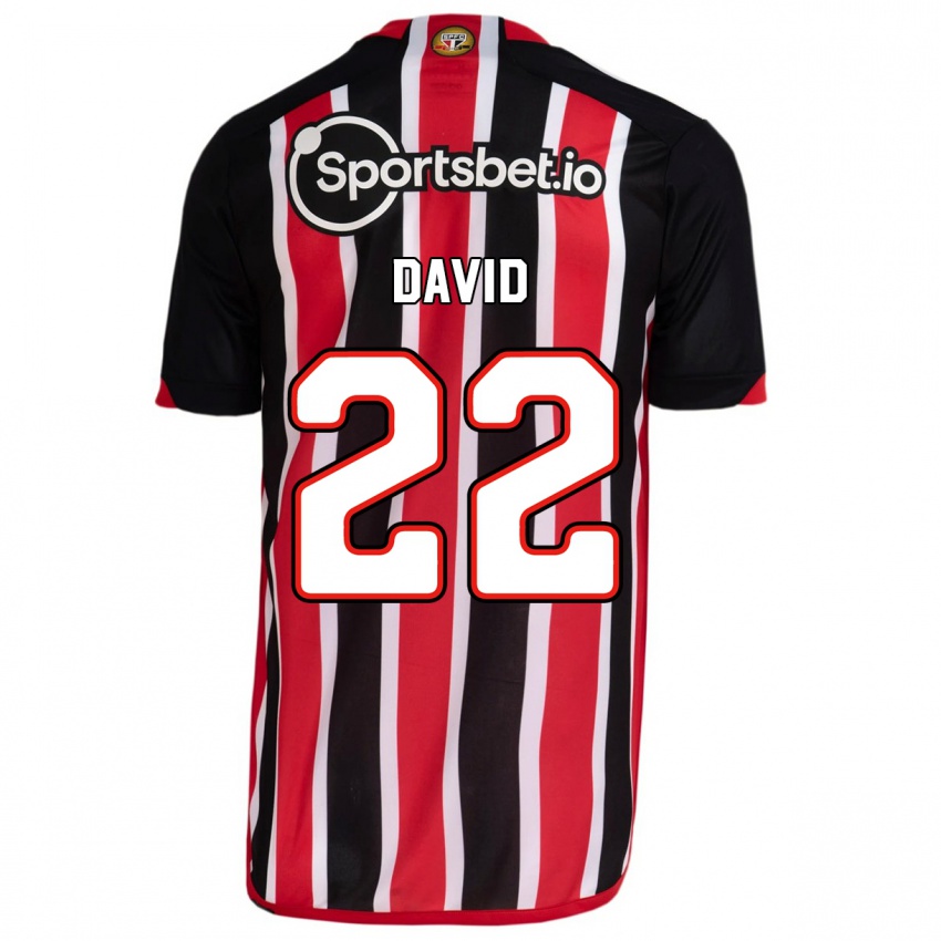 Mænd David #22 Blå Rød Udebane Spillertrøjer 2023/24 Trøje T-Shirt