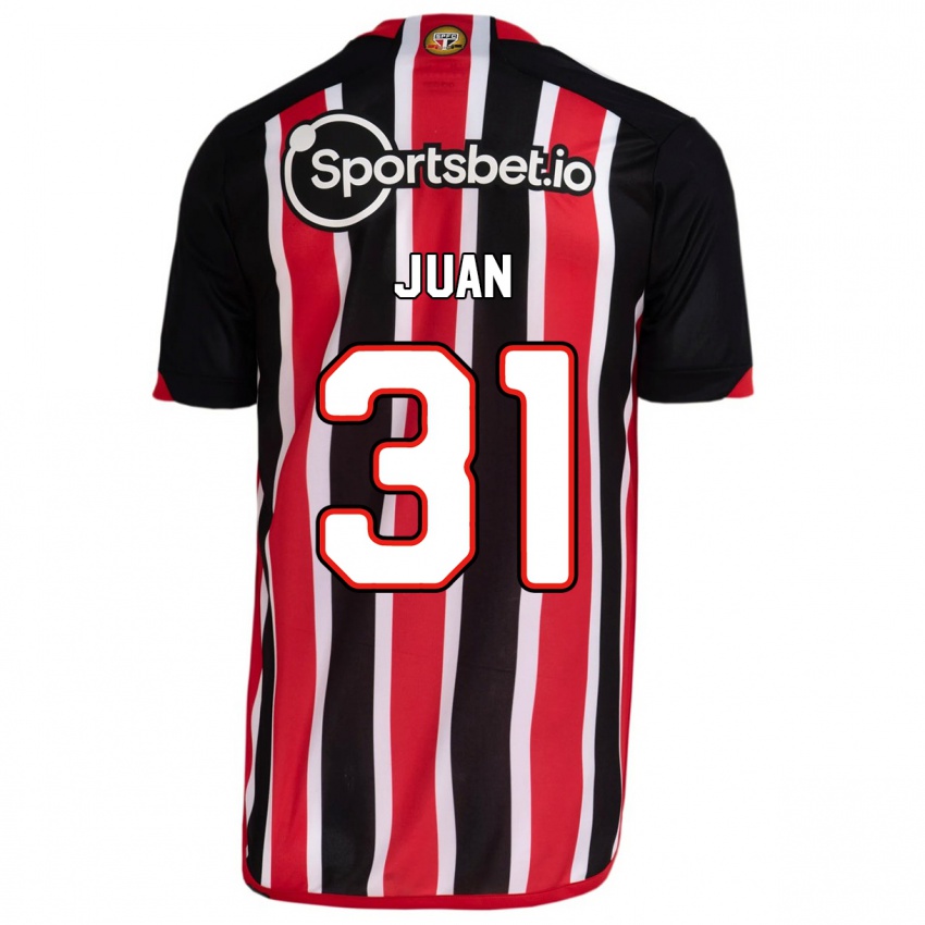 Mænd Juan #31 Blå Rød Udebane Spillertrøjer 2023/24 Trøje T-Shirt