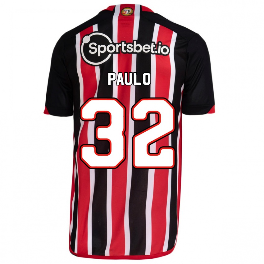 Mænd Marcos Paulo #32 Blå Rød Udebane Spillertrøjer 2023/24 Trøje T-Shirt