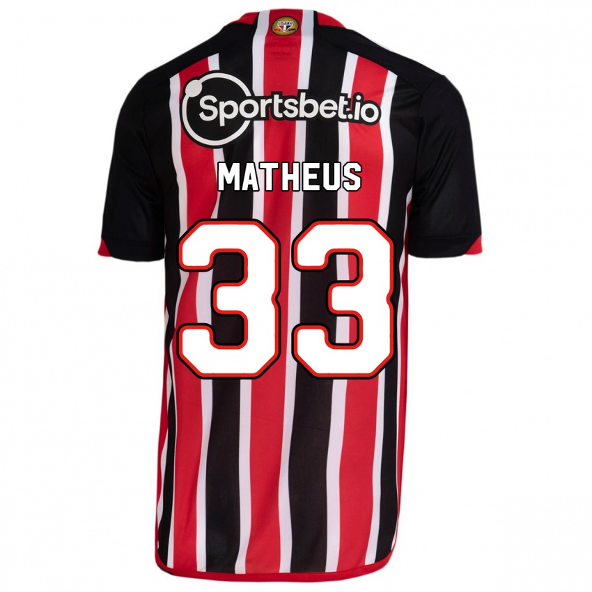 Mænd Caio Matheus #33 Blå Rød Udebane Spillertrøjer 2023/24 Trøje T-Shirt