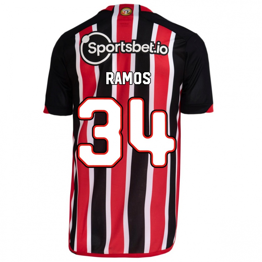 Mænd Raí Ramos #34 Blå Rød Udebane Spillertrøjer 2023/24 Trøje T-Shirt