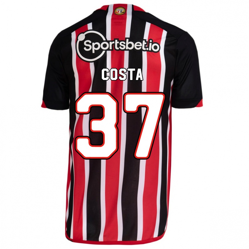 Mænd Talles Costa #37 Blå Rød Udebane Spillertrøjer 2023/24 Trøje T-Shirt